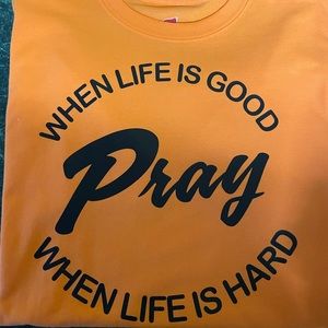 Orange shirt sleeve motivational tee